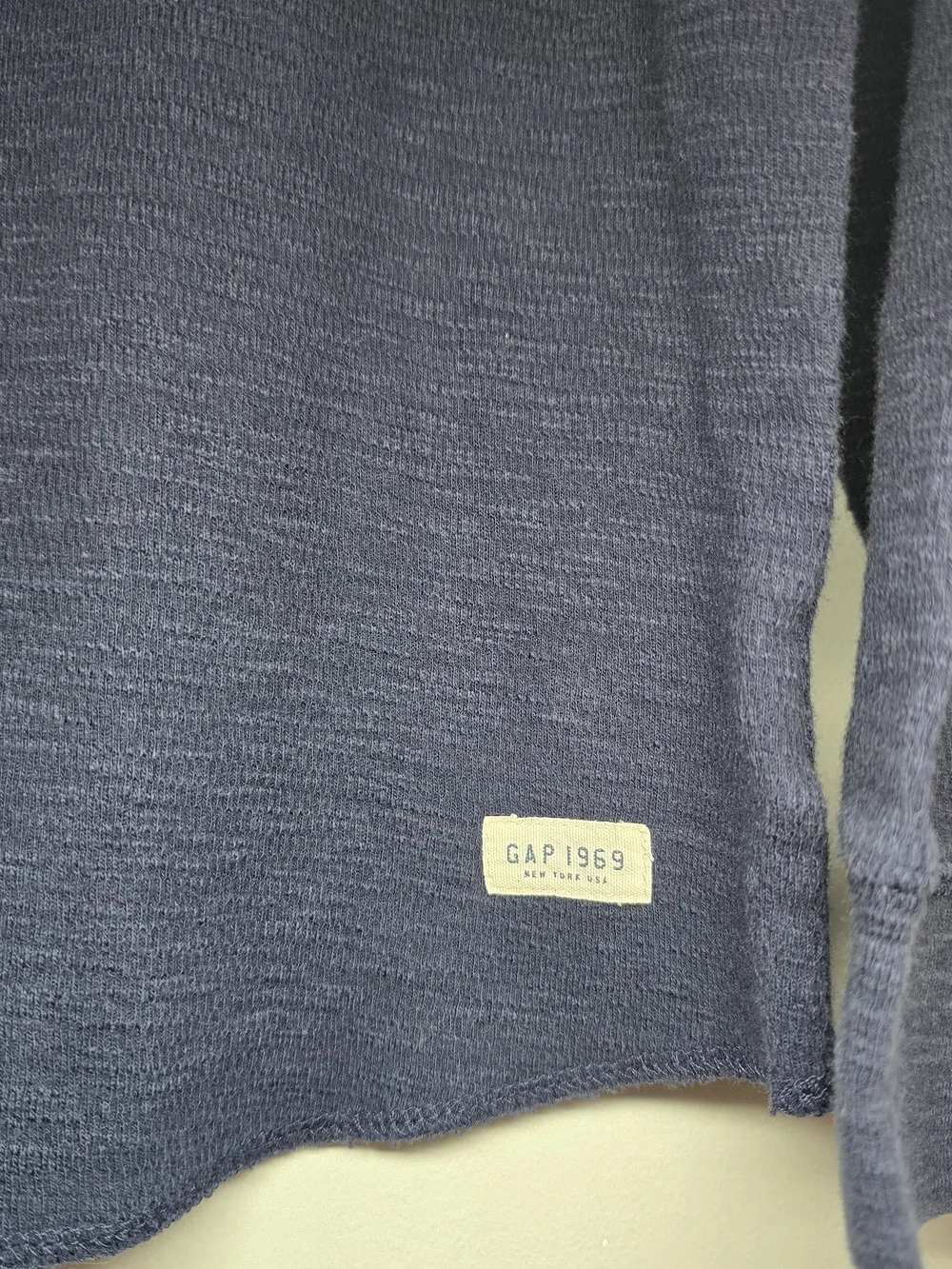 GAP Kids Navy Long-Sleeve Waffle Knit Thermal Top